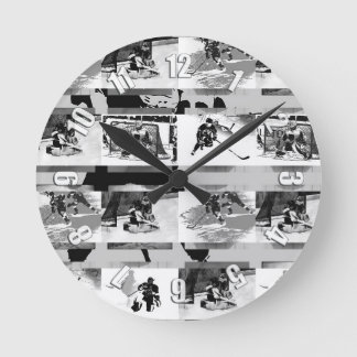 Playing Hockey - Ice Hockey Players Round Clock