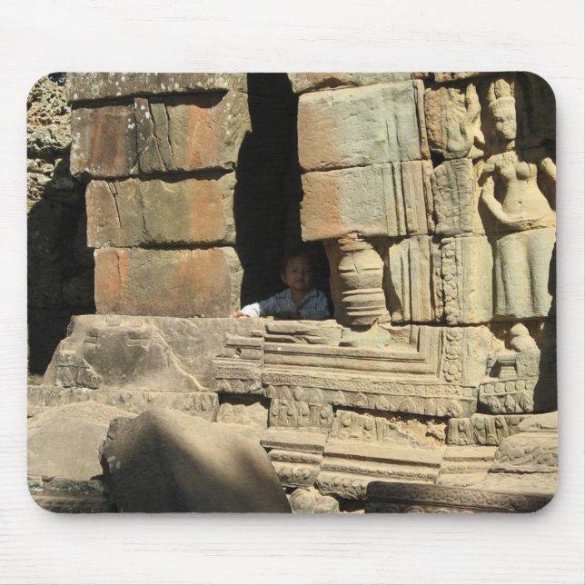 Playing in the Ruins ... Ta Prohm, Cambodia Mouse Mat (Front)