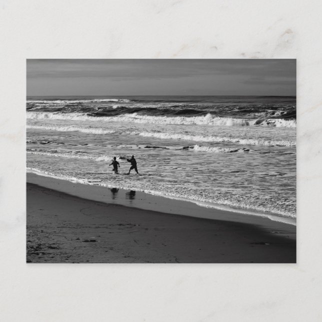 Playing in the Waves of the Pacific Ocean Postcard (Front)