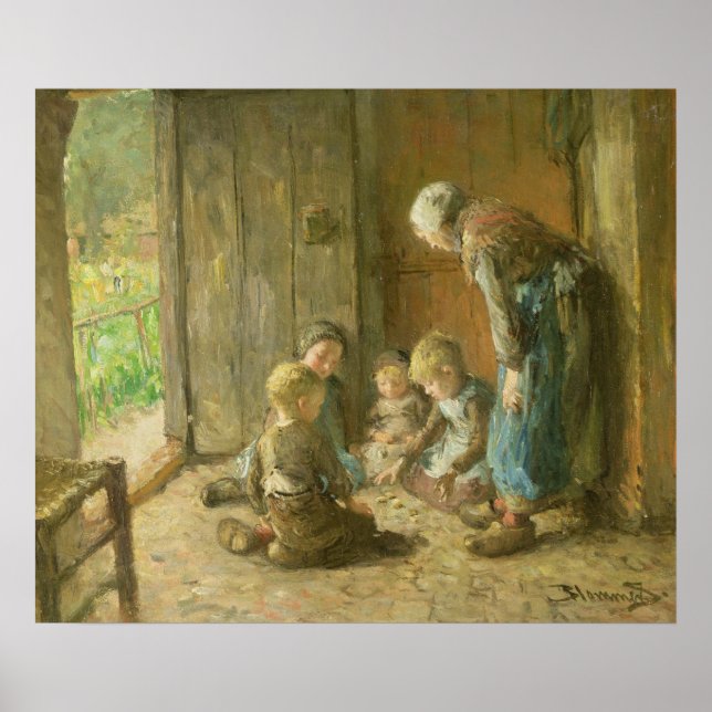 Playing Jacks on the Doorstep Poster (Front)