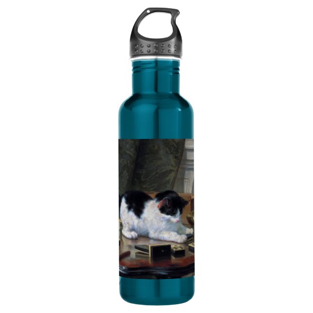 Playing Kitten by Henriëtte Ronner-Knip 710 Ml Water Bottle (Front)