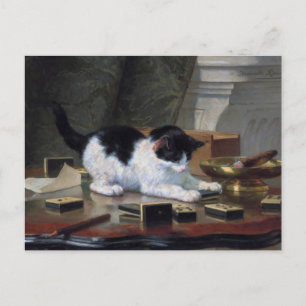 Playing Kitten by Henriëtte Ronner-Knip Postcard