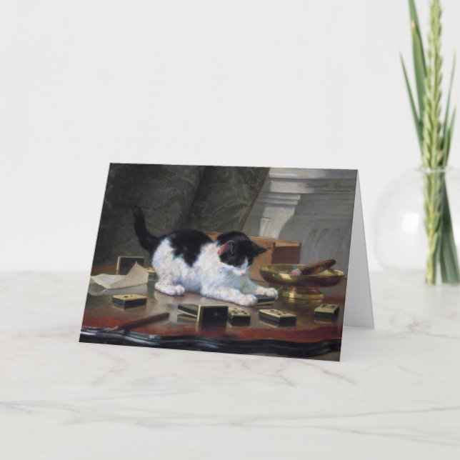 Playing Kitten by Henriëtte Ronner-Knip Thank You Card (Front)