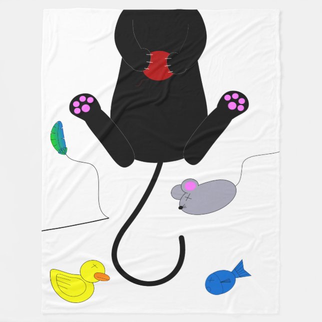 Playing Kitty Fleece Blanket (Front)