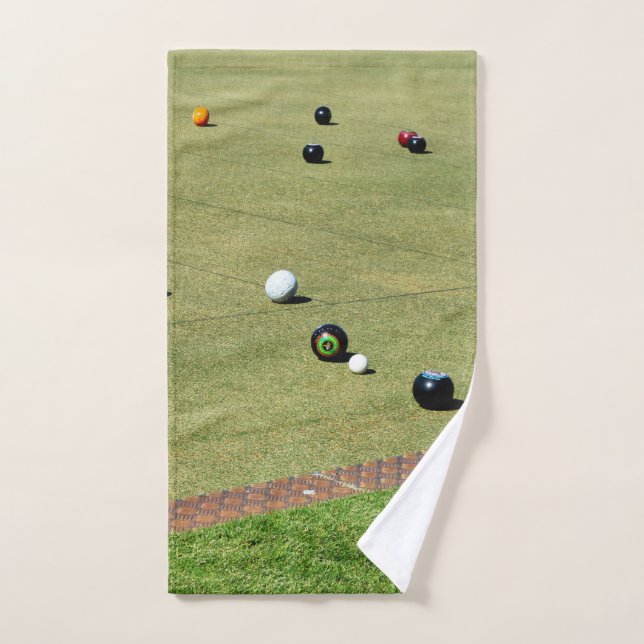 Playing Lawn Bowls, Hand Towel (Hand Towel)