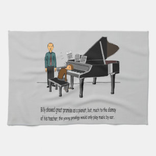 Playing Music By Ear Tea Towel
