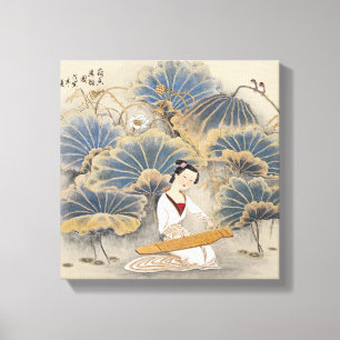 Playing Music by Lotus Pond Canvas Print
