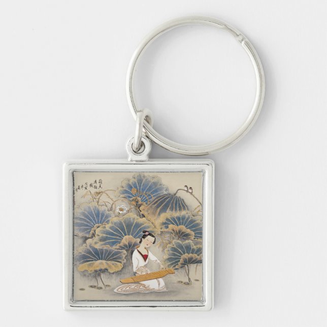 Playing Music by Lotus Pond Key Ring (Front)