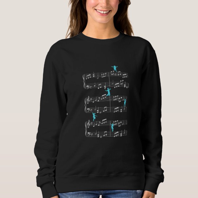 Playing Music Note Clef Musician Art Sweatshirt (Front)