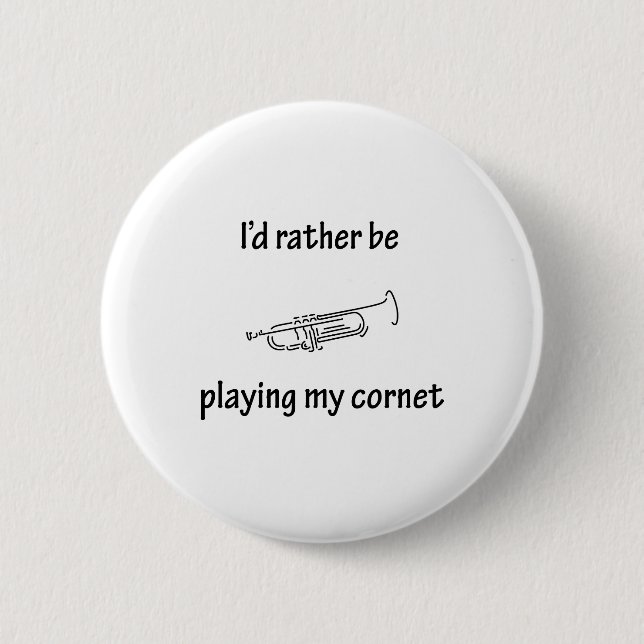 Playing My Cornet 6 Cm Round Badge (Front)