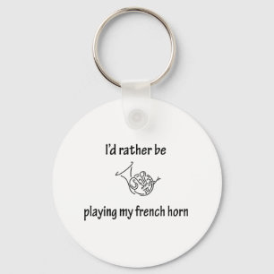 Playing My French Horn Key Ring