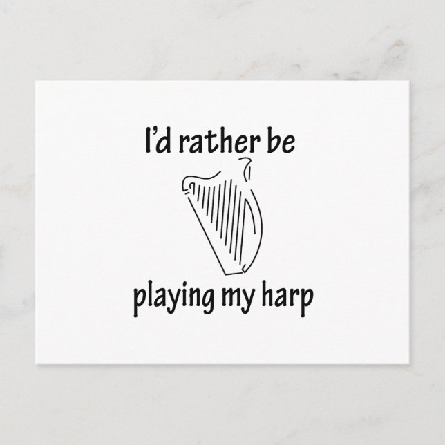 Playing My Harp Postcard (Front)