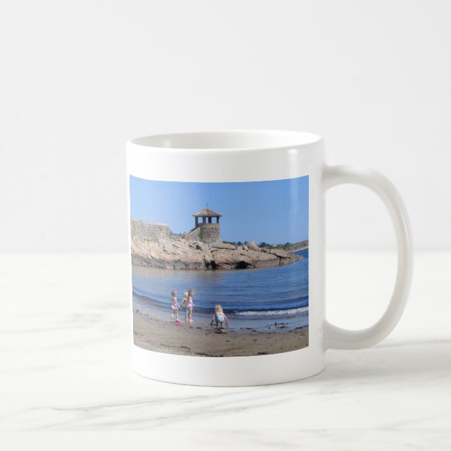 Playing On the Beach in Rockport, MA Coffee Mug (Right)