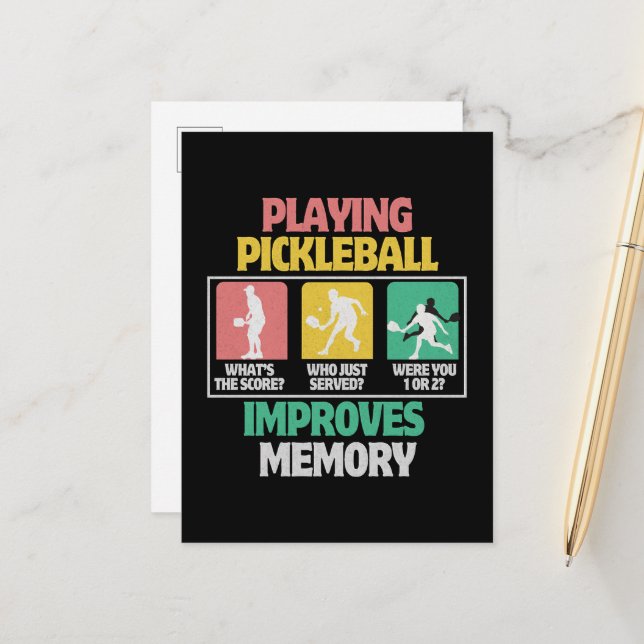 Playing Pickleball Improves Memory Announcement Postcard (Front/Back In Situ)