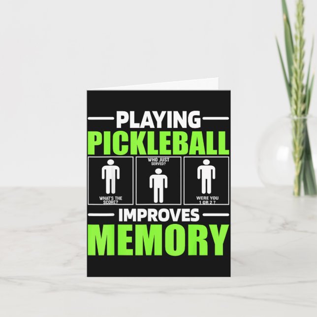 Playing pickleball improves memory dink player card (Front)