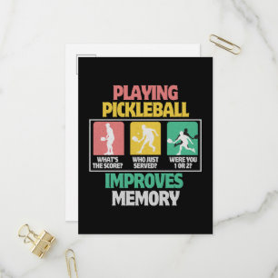 Playing Pickleball Improves Memory Invitation Postcard