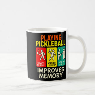 Playing pickleball improves memory - paddleball fu coffee mug