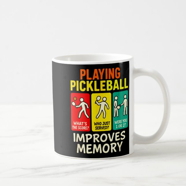 Playing pickleball improves memory - paddleball fu coffee mug (Right)
