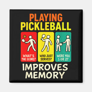 Playing pickleball improves memory - paddleball fu magnet