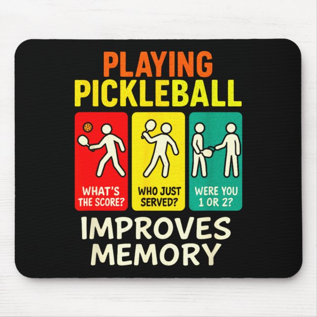 Playing pickleball improves memory - paddleball fu mouse mat (Front)
