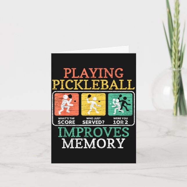 Playing pickleball improves memory pickleball  card (Front)