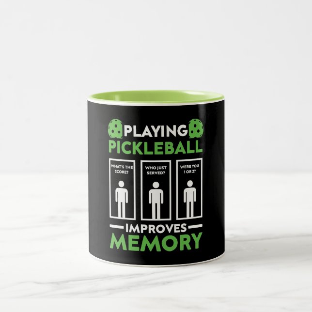 Playing Pickleball Improves Memory Two-Tone Coffee Mug (Center)