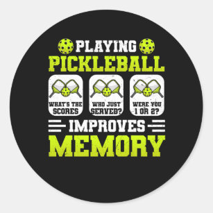 Playing Pickleball Improves Memory What's Scores J Classic Round Sticker