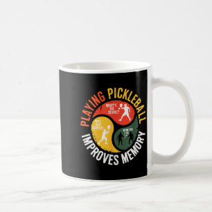 Playing pickleball player memory humour retro padd coffee mug