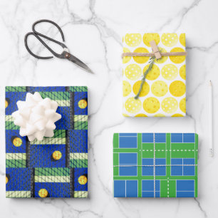 Playing Pickleball 'Til the Streetlights Come Blue Wrapping Paper Sheet
