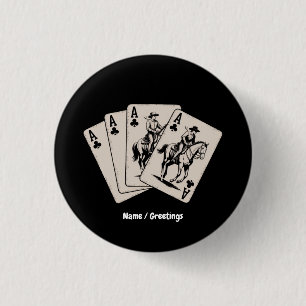 Playing Poker-Card Western Country Girl Trendy 3 Cm Round Badge