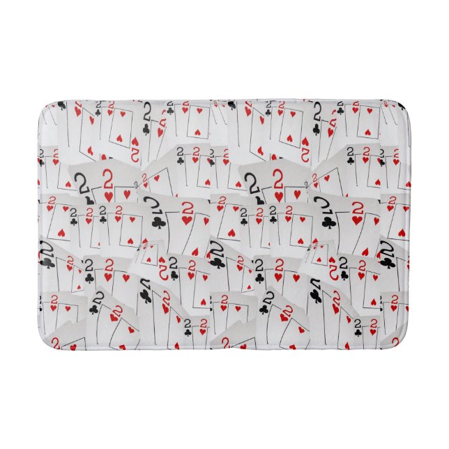 Playing Poker Number Twos Layered, Bath Mat (Front)