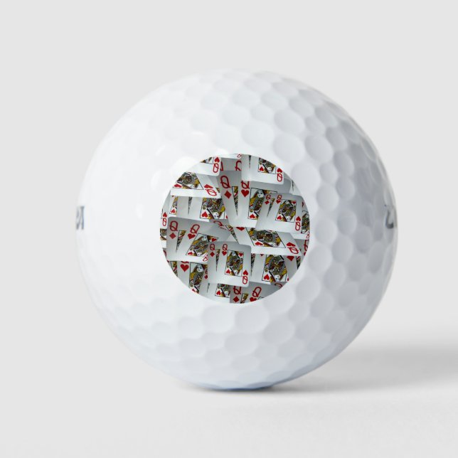 Playing Poker Queens Design, Golf Balls (Front)