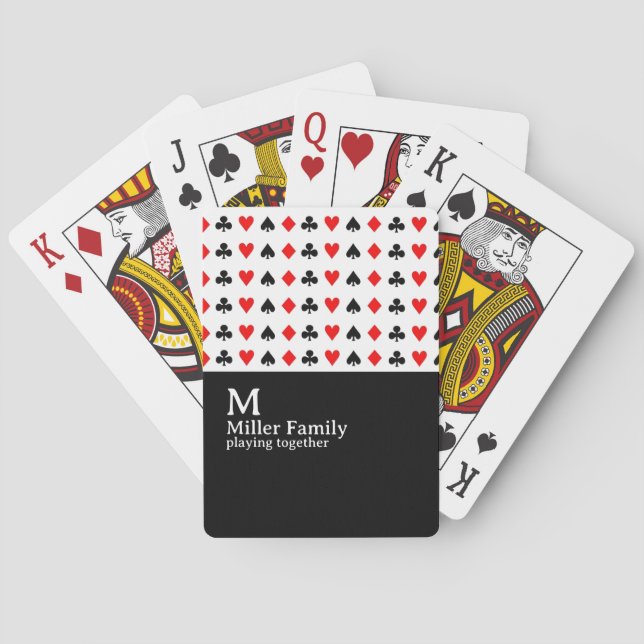 Playing Poker Together Custom Family Name Playing Cards (Back)