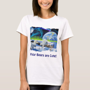 Playing Polar Bear Cubs Cute Wildlife Art Shirt