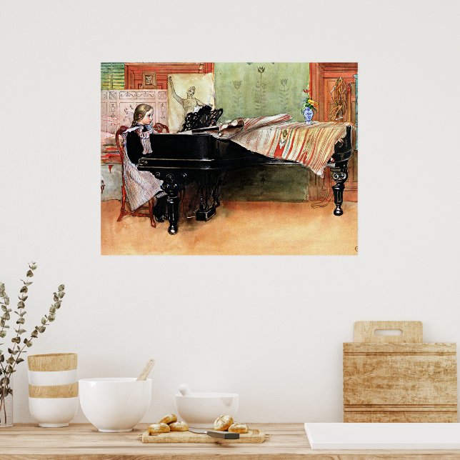 Playing Scales, fine art painting, Poster (Kitchen)