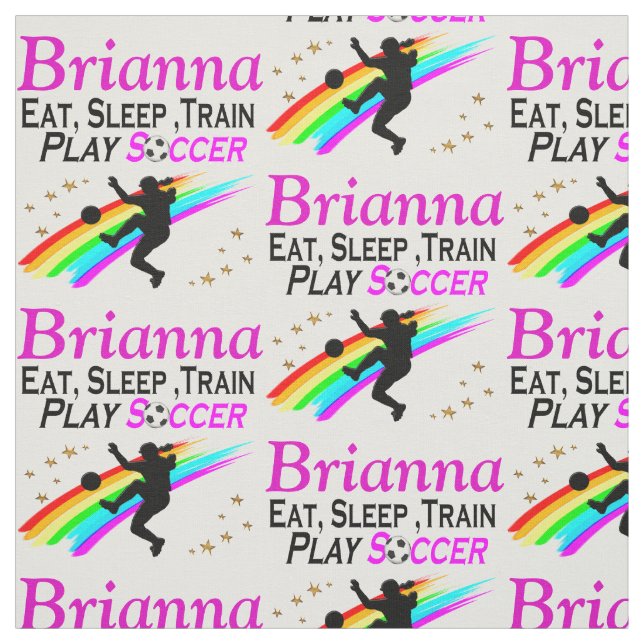 PLAYING SOCCER PERSONALIZED FABRIC (Swatch)