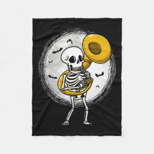 Playing Sousaphone Tuba Instrument Halloween Band  Fleece Blanket