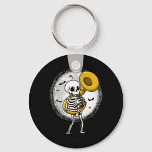 Playing Sousaphone Tuba Instrument Halloween Band Key Ring