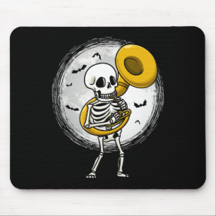 Playing Sousaphone Tuba Instrument Halloween Band  Mouse Mat