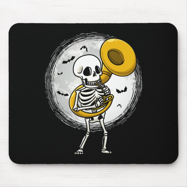 Playing Sousaphone Tuba Instrument Halloween Band  Mouse Mat (Front)