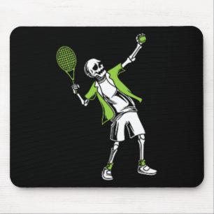 Playing Tennis Halloween Costume Funny Skull Skele Mouse Mat