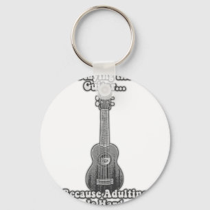 Playing the guitar because adulting is hard. B & W Key Ring