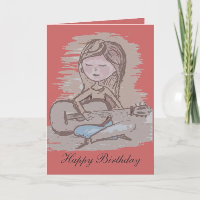 Playing the guitar card (Front)