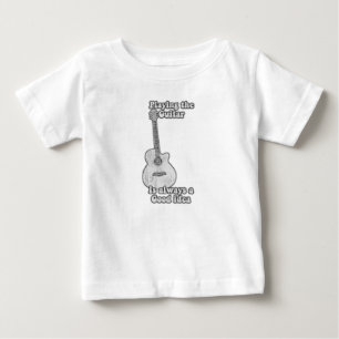 Playing the guitar is always a good idea. B & W Baby T-Shirt