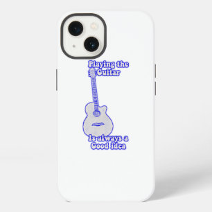 Playing the guitar is always a good idea. blue iPhone 13 case