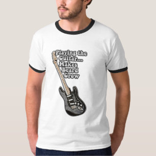 Playing the guitar makes beard grow. funny words T-Shirt