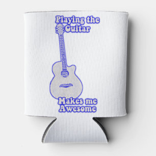Playing the guitar makes me awesome. vintage blue can cooler