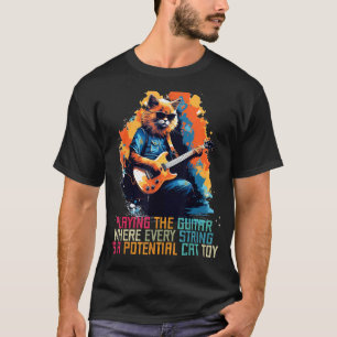 Playing the Guitar with Cat Toys and Strings Costu T-Shirt