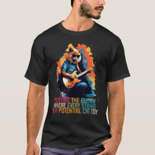 Playing the Guitar with Cat Toys and Strings Costu T-Shirt