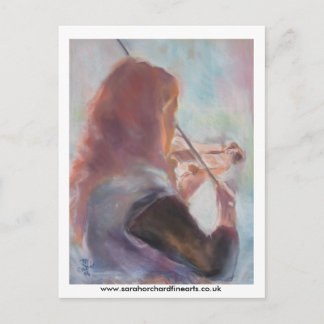 playing the violin... postcard